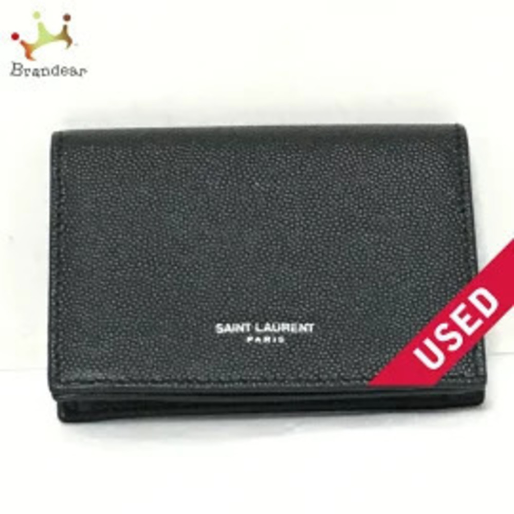 SAINT LAURENT PARIS Business Card Black Leather